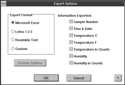 Export Options